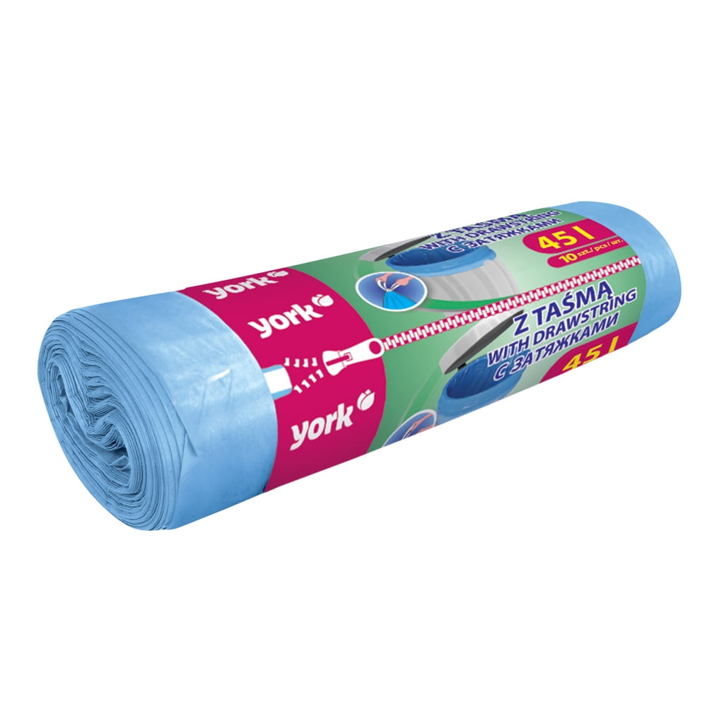 Worki na śmieci z taśmą 45L York