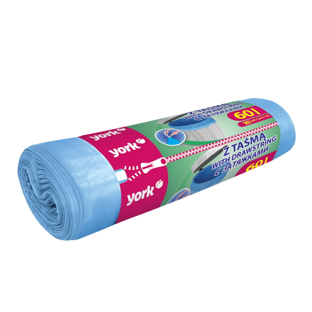 Worki na śmieci z taśmą 60L York