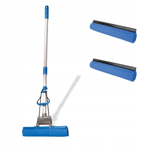 ZESTAW mop YORK gąbkowy do mycia podłóg TOP + kij teleskopowy + 2 zapasy