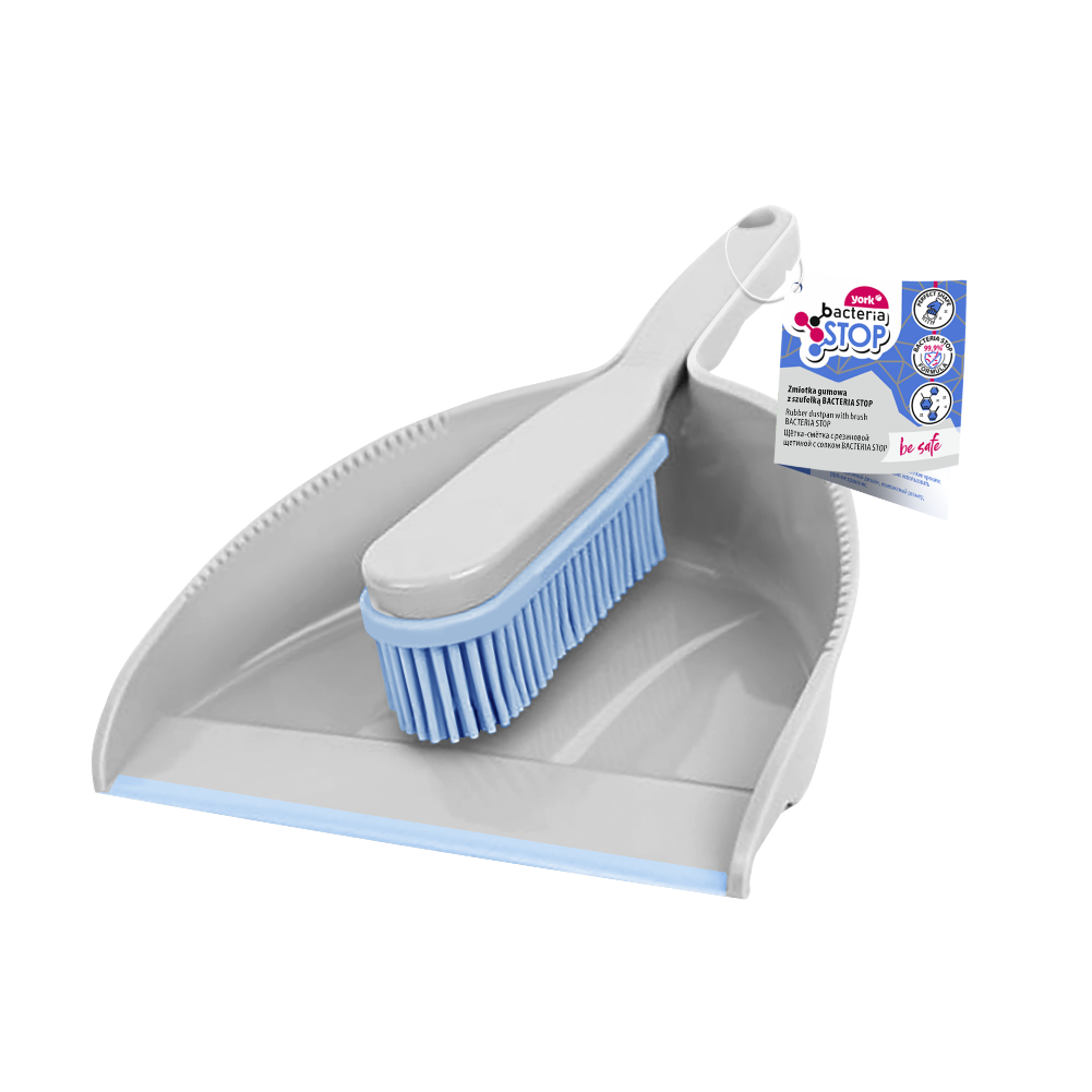 Antybakteryjna zmiotka gumowa z szufelką YORK BACTERIA STOP