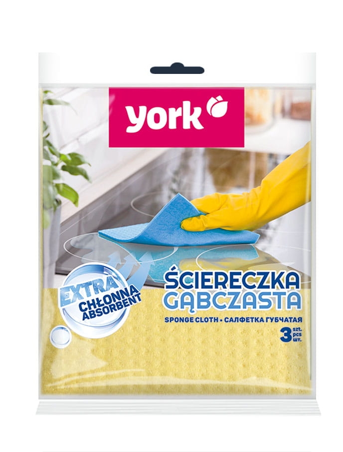 Ściereczka gąbczasta YORK 3 szt.