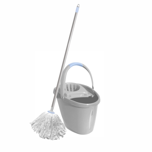 ZESTAW do sprzątania YORK BACTERIA STOP wiadro z wyciskaczem 12L + mop sznurkowy z mikrofibry + kij wzmocniony 120 cm