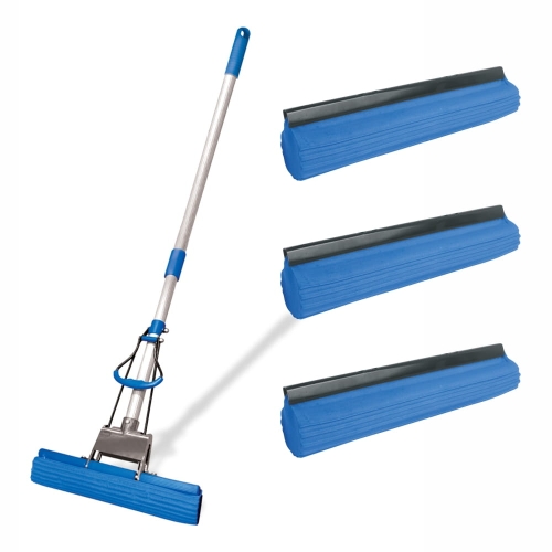 ZESTAW mop YORK gąbkowy do mycia podłóg TOP + kij teleskopowy + 3 zapasy