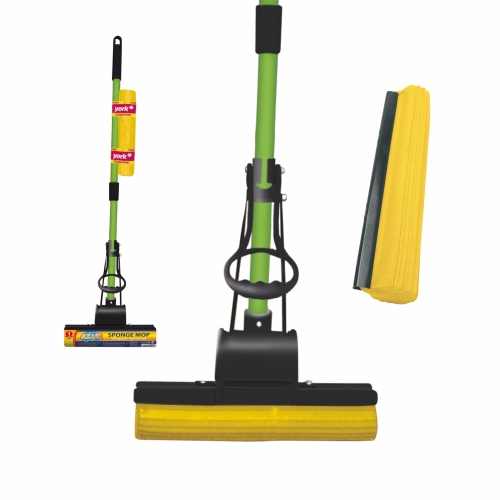 Mop YORK gąbkowy do mycia podłóg AZUR + dodatkowy zapas + kij teleskopowy