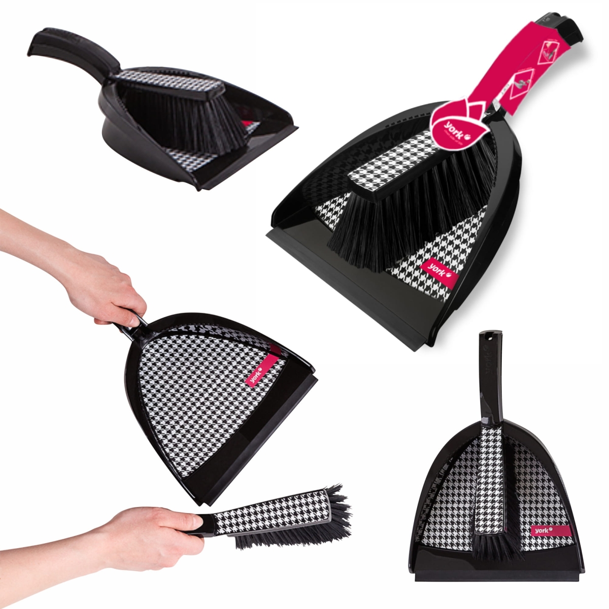 Zmiotka YORK + szufelka z gumą PEPITA