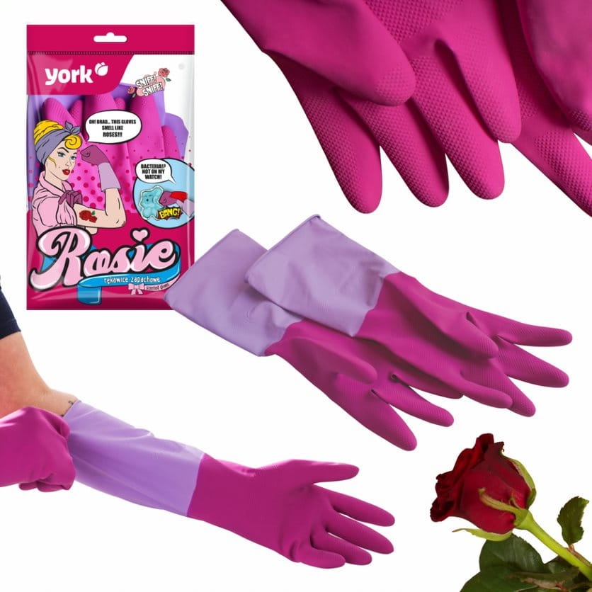 Rękawice gumowe zapachowe ROSIE