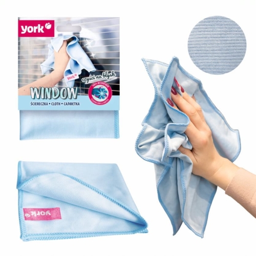 Ściereczka WINDOW z mikrofibry do mycia okien 30 x 30 cm YORK  1 sztuka niebieska