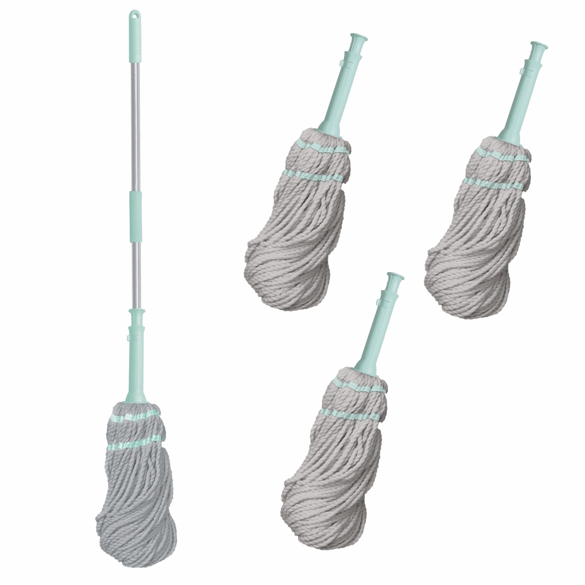 Mop YORK skręcany do mycia podłóg TWIST superchłonny + stalowy kij 130 cm + 3 zapasy
