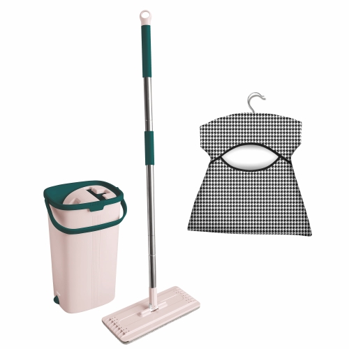Mop YORK płaski wyciskany do mycia podłóg HANDY + wiadro dwukomorowe + kij składany + woreczek na klamerki PEPITA w wyjątkowej cenie 1 zł