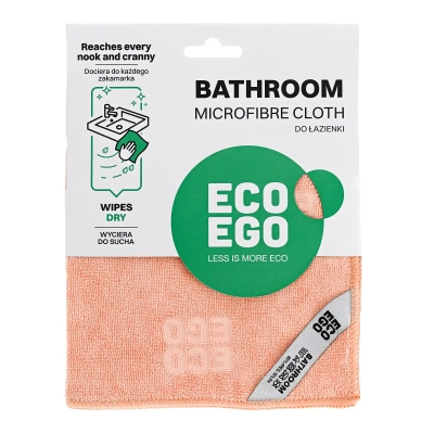 Ściereczka z mikrofibry BATHROOM do czyszczenia wycierania łazienki 40 x 40 cm dociera do każdego zakamarka ekologiczna z recyklingu ECO EGO