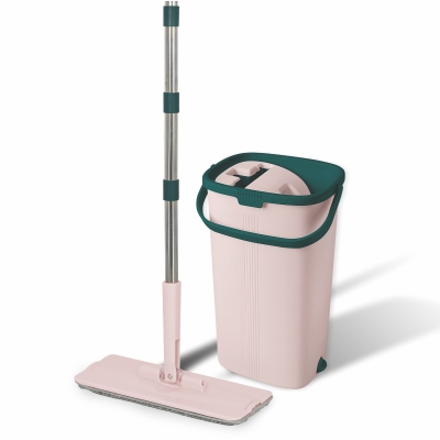 Mop YORK płaski wyciskany do mycia podłóg HANDY + wiadro dwukomorowe + kij składany