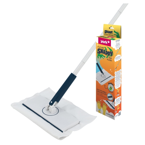 Mop płaski Snappy ze ścierką z mikrofibry YORK  pasuje każda ściereczka obrotowa końcówka 360° ruchoma płytka